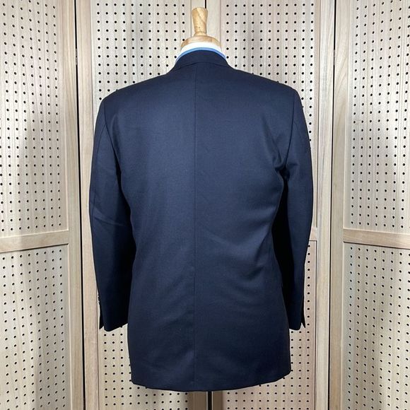 TASSO Elba Blazer Mens 39R Navy Knit Cashmere Wool Blend Two Button Sport Coat - Picture 2 of 14